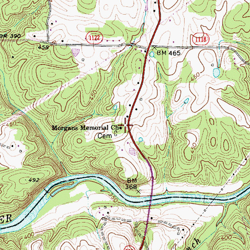Topographic Map of Morgans Memorial Church, NC