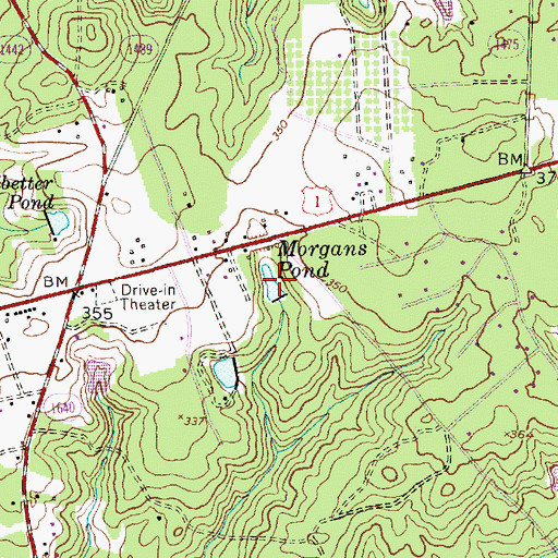 Topographic Map of Morgans Pond, NC