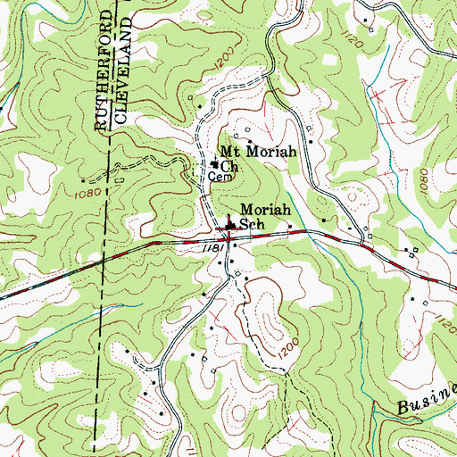 Topographic Map of Moriah School, NC