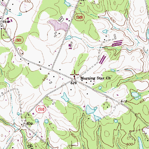 Topographic Map of Morning Star Church, NC
