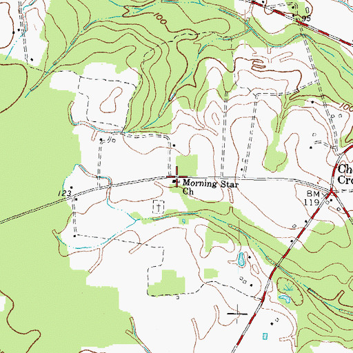 Topographic Map of Morning Star Church, NC