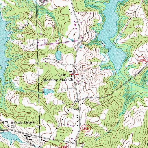 Topographic Map of Morning Star Church, NC