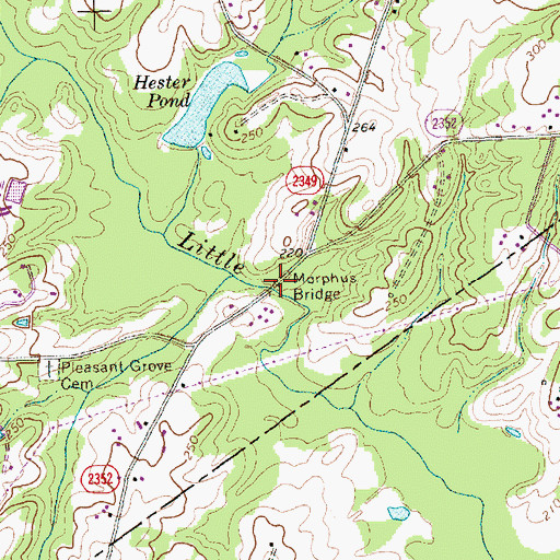 Topographic Map of Morphus Bridge, NC