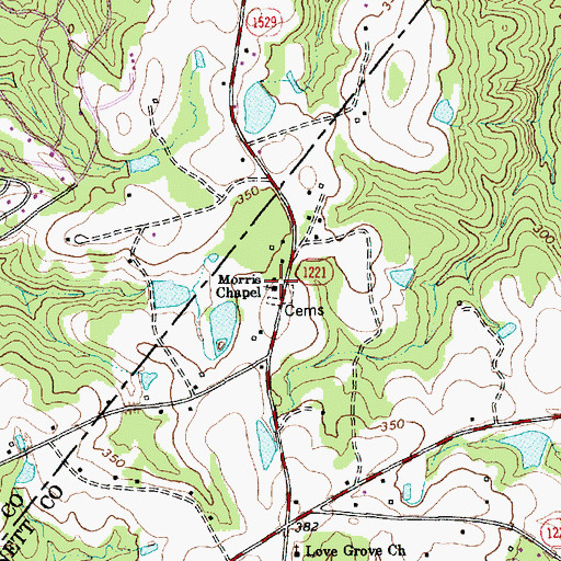 Topographic Map of Morris Chapel, NC