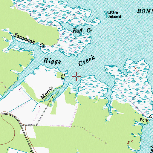 Topographic Map of Morris Creek, NC