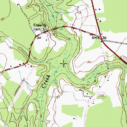 Topographic Map of Morris Run, NC
