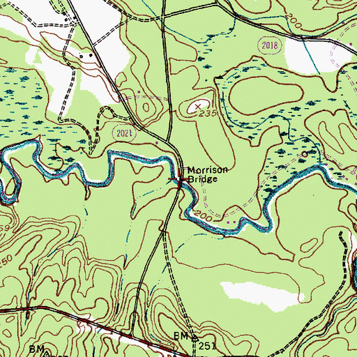 Topographic Map of Morrison Bridge, NC