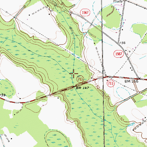 Topographic Map of Moss Neck Swamp, NC