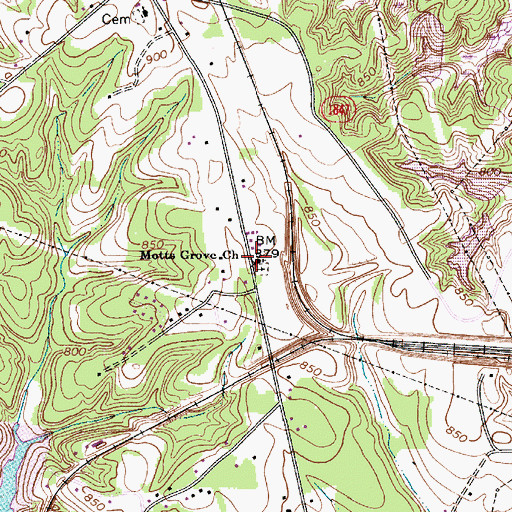 Topographic Map of Motts Grove Church, NC