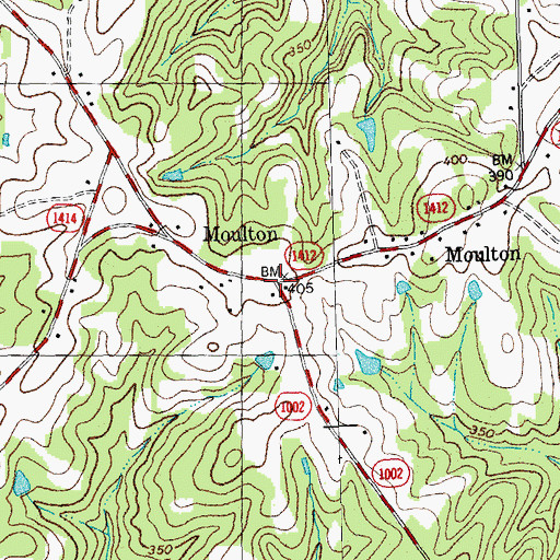 Topographic Map of Moulton, NC