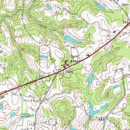 Topographic Map of Mount Adar Church, NC