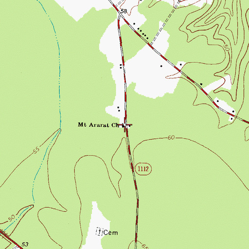 Topographic Map of Mount Ararat Church, NC