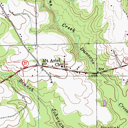 Topographic Map of Mount Ariel Church, NC