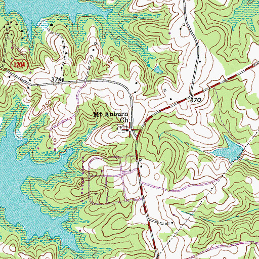 Topographic Map of Mount Auburn Church, NC