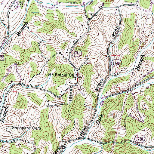 Topographic Map of Mount Bethel Church, NC