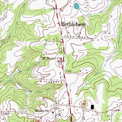Topographic Map of Mount Bethel Church, NC