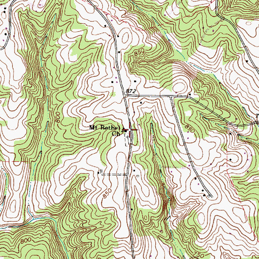 Topographic Map of Mount Bethel Church, NC