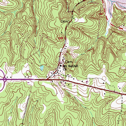 Topographic Map of Mount Bethel Church, NC