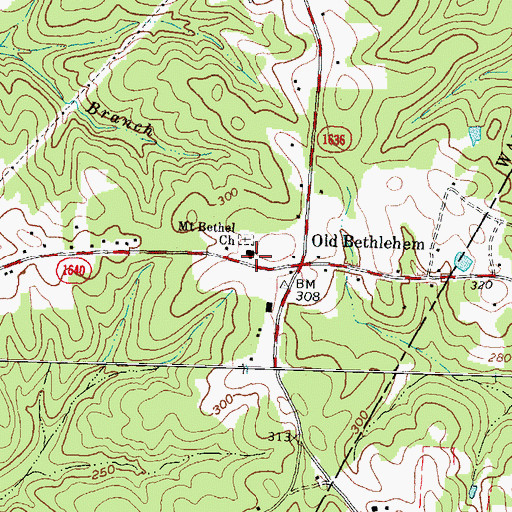 Topographic Map of Mount Bethel Church, NC