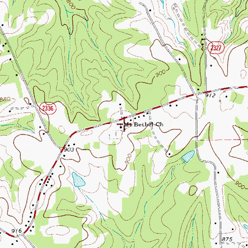 Topographic Map of Mount Bethel Church, NC
