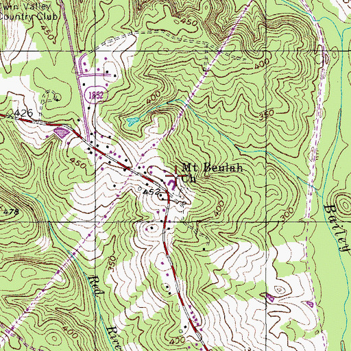 Topographic Map of Mount Beulah Church, NC