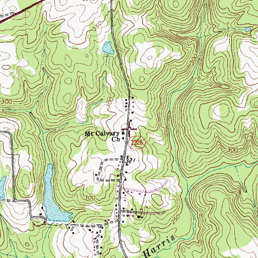 Topographic Map of Mount Calvary Church, NC