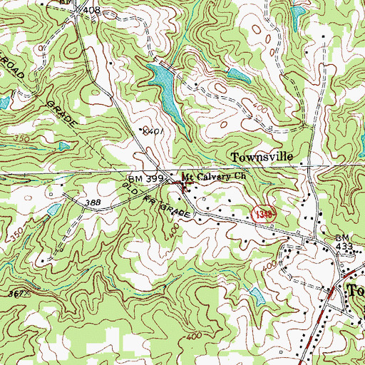 Topographic Map of Mount Calvary Church, NC