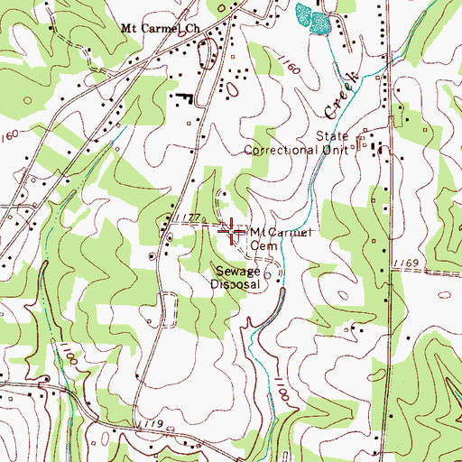 Topographic Map of Mount Carmel Cemetery, NC
