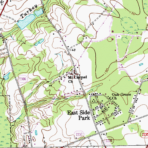 Topographic Map of Mount Carmel Church, NC