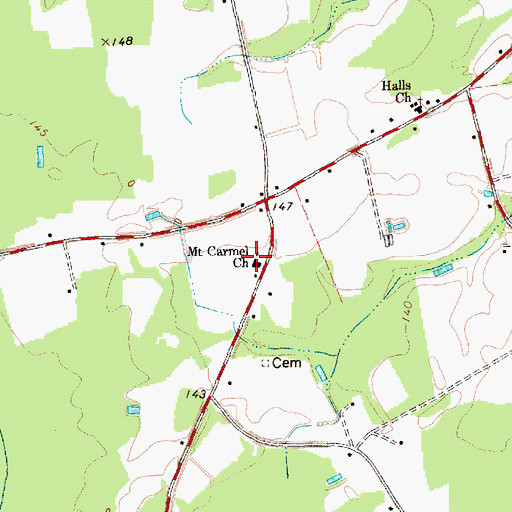 Topographic Map of Mount Carmel Church, NC