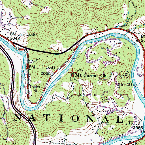 Topographic Map of Mount Carmel Church, NC
