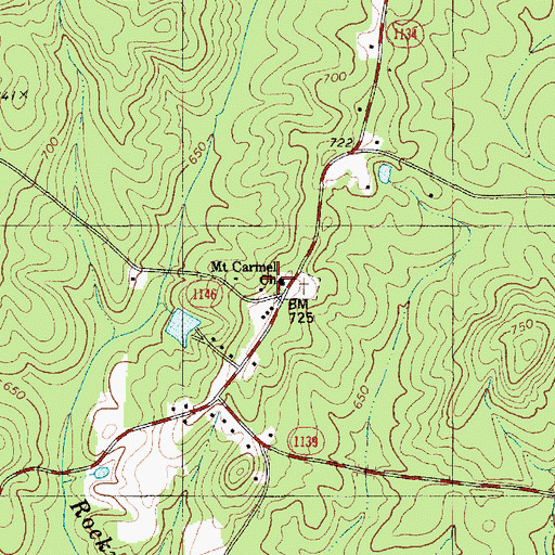 Topographic Map of Mount Carmel Church, NC