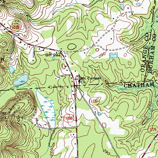 Topographic Map of Mount Carmel Church, NC