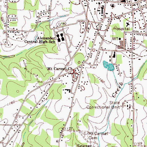 Topographic Map of Mount Carmel Church, NC