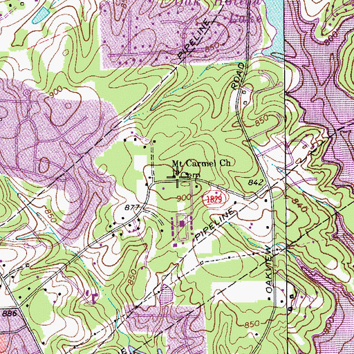 Topographic Map of Mount Carmel Church, NC