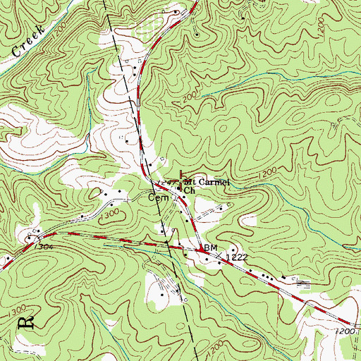 Topographic Map of Mount Carmel Church, NC