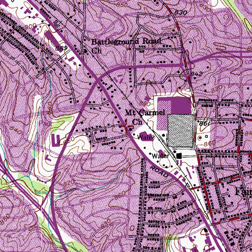 Topographic Map of Mount Carmel Church, NC