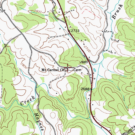 Topographic Map of Mount Carmel Union Baptist Church, NC