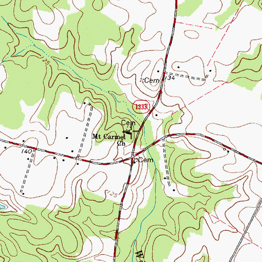 Topographic Map of Mount Carmel Church, NC