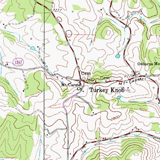 Topographic Map of Mount Carmel Union Baptist Church, NC