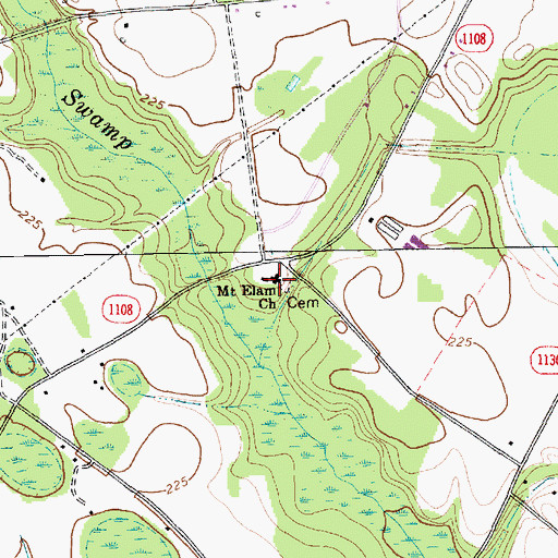 Topographic Map of Mount Elam Church, NC
