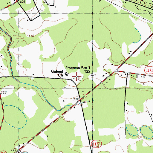 Topographic Map of Mount Galled Church, NC