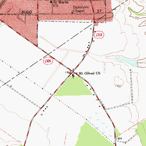Topographic Map of Mount Gilead Church, NC