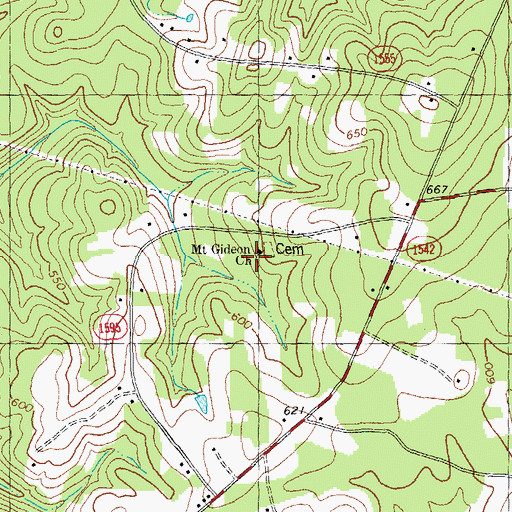 Topographic Map of Mount Gideon Church, NC