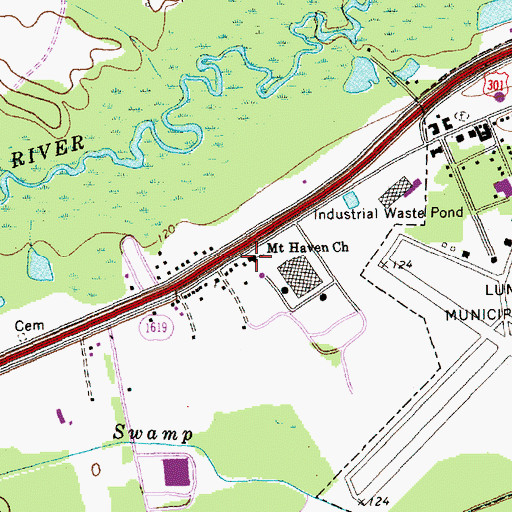 Topographic Map of Mount Haven Church, NC