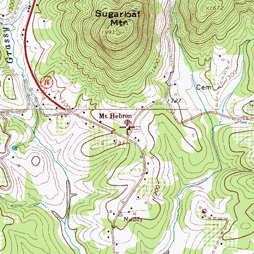 Topographic Map of Mount Hebron Church, NC