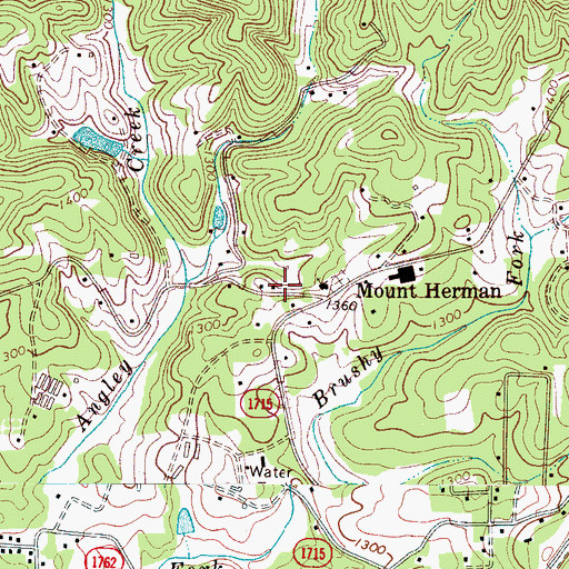 Topographic Map of Mount Herman, NC