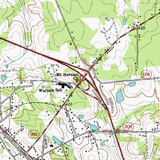 Topographic Map of Mount Herman Church, NC