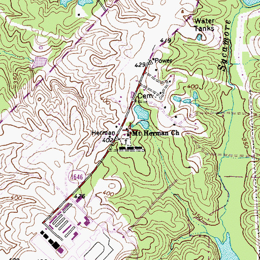 Topographic Map of Mount Herman Church, NC