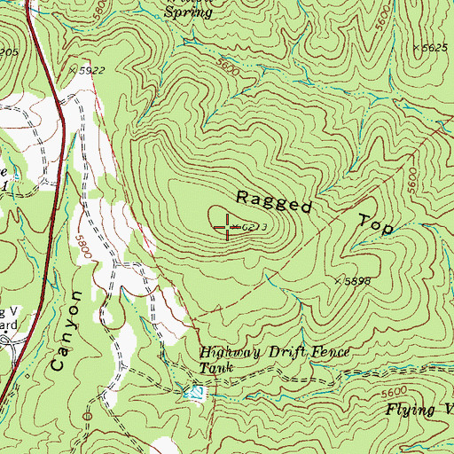Topographic Map of Ragged Top Mountain, AZ